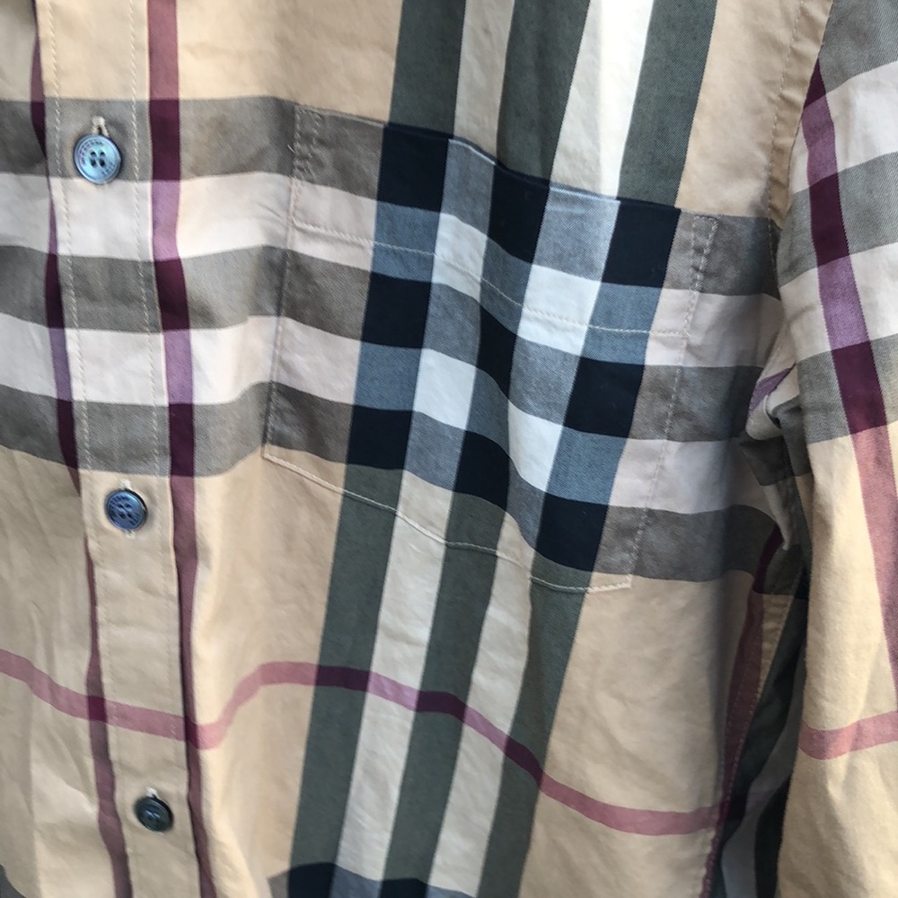 Burberry mens flannel dress shirt - Picture 3 of 12